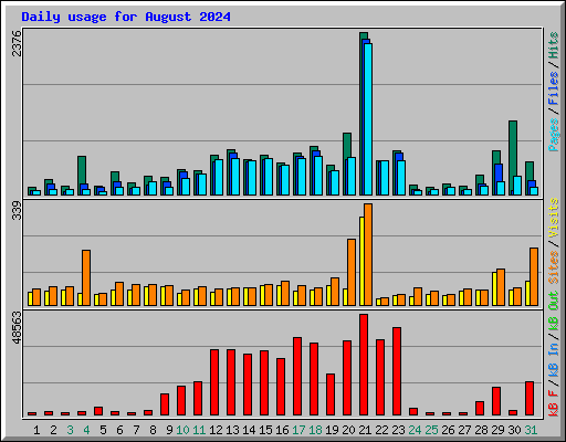 Daily usage for August 2024