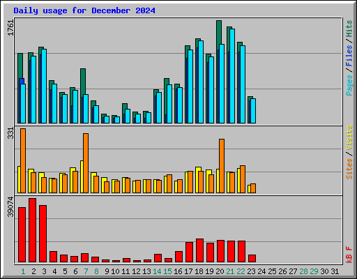 Daily usage for December 2024