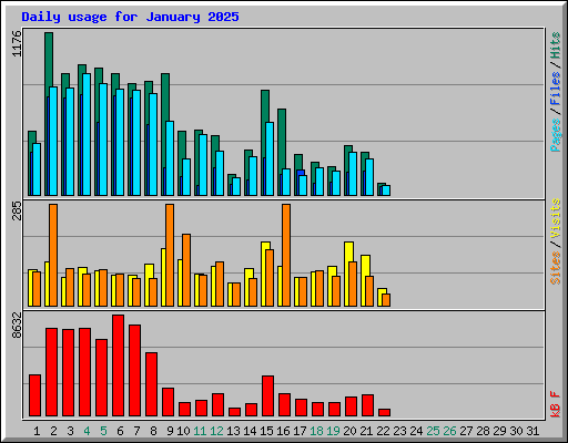 Daily usage for January 2025