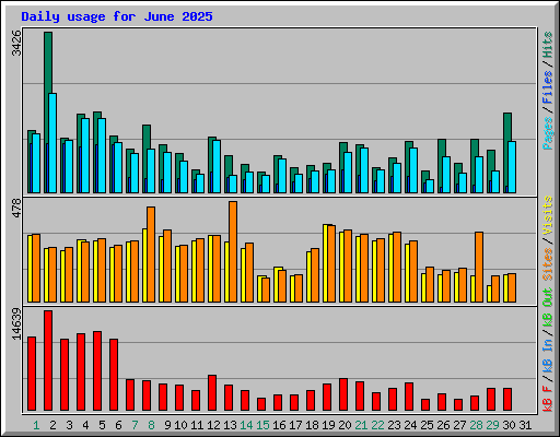 Daily usage for June 2025