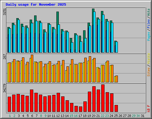 Daily usage for November 2025