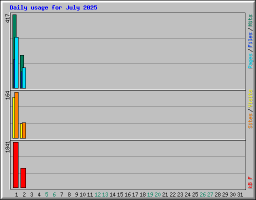 Daily usage for July 2025
