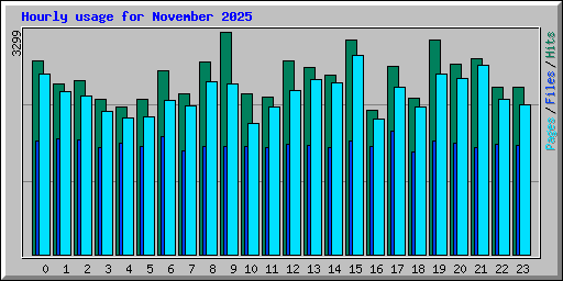 Hourly usage for November 2025