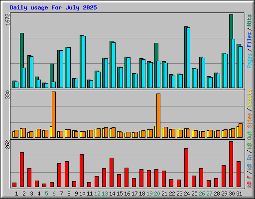Daily usage for July 2025