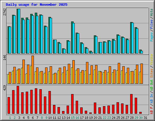 Daily usage for November 2025