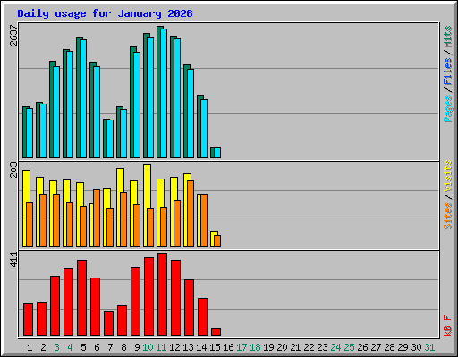 Daily usage for January 2026