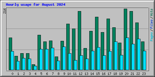 Hourly usage for August 2024