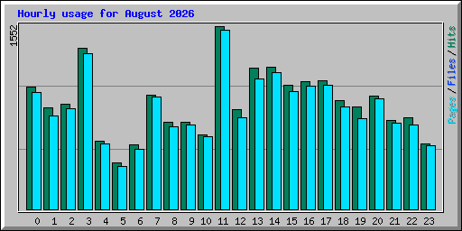 Hourly usage for August 2026